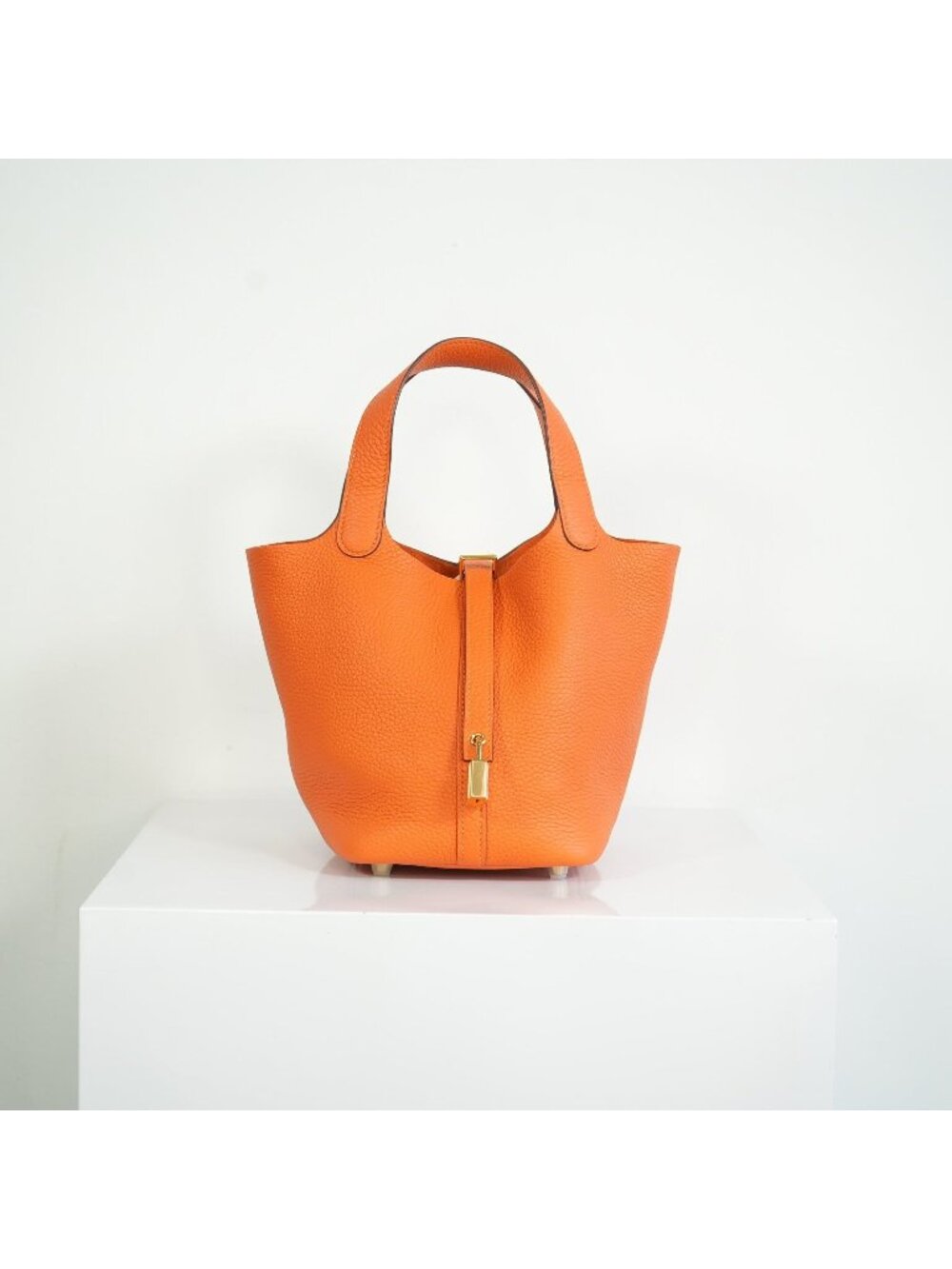 Hermes Picotin Lock 22 Orange Clemence Leather Bag w dust bag - Picture 1 of 12